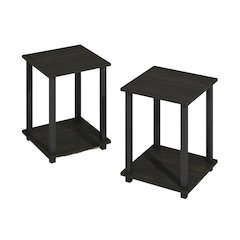 Wood bookcase with sleek design, sturdy construction, perfect for living room, 2-pc