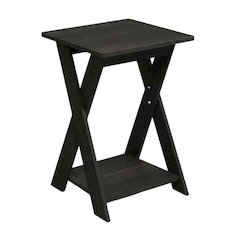 Black espresso end table with sleek surface and versatile design