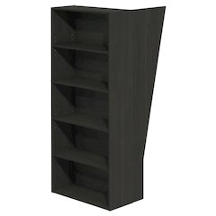 Espresso 5-Tier Bookcase with Adjustable Shelves, Tall Home Library Storage