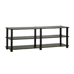 Dark Brown TV Stand with 3-Tier Storage for Entertainment Room