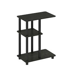Espresso, C-Shape Side Table, Quality Build, Durable Wood Frame