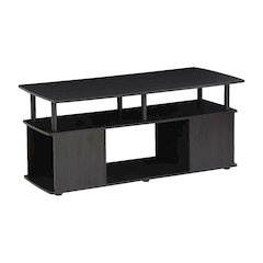 Black Utility Coffee Table with Open Storage and Sturdy Frame