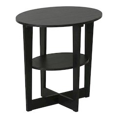 Walnut Round End Table with Sleek Modern Design for Living Room