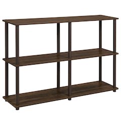 Wooden bookcase with sleek design for home storage