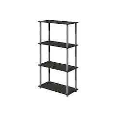 Wooden bookcase with open shelf design for versatile storage