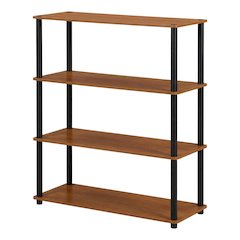 Wooden bookcase with clean lines and spacious shelving for home, office storage