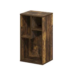 Amber Pine 3-Cube Irregular Bookcase with Storage Organizer