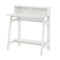 White Furinno A Frame Computer Desk with Sleek Design and Durable Construction