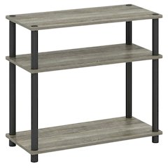 Grey Oak 3-Tier Side & Bedside Table with Modern Design