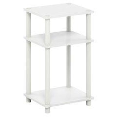 White 3-Tier End Table with Nightstand Design and Modern Storage