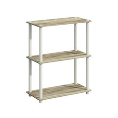 Wooden bookcase with open shelving for versatile storage