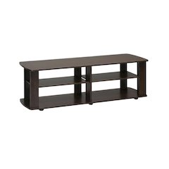 Dark Brown TV Stand with Composite Wood Finish for Living Room Storage
