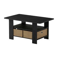 Coffee Table Americano Medium Brown with Bin Drawer and Sturdy Design