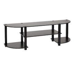 Wide TV Entertainment Center in Espresso/Black, Durable Composite Wood