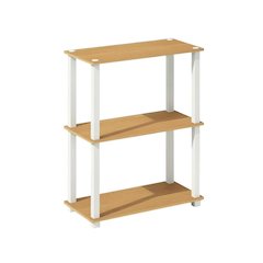 Wood Bookcase with Open Shelves for Living Room Storage