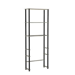 Toilet Space Saver with 3 Shelves in Grey and Black for Bathroom Organization