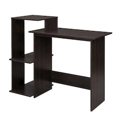 Espresso and Black Home Office Desk with Spacious Work Surface and Sturdy Build