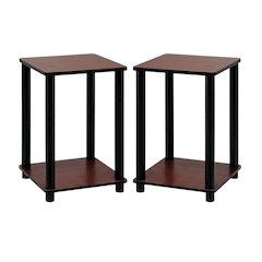 Corner Shelves End Tables, Set of 2, Space-Saving Wooden Design