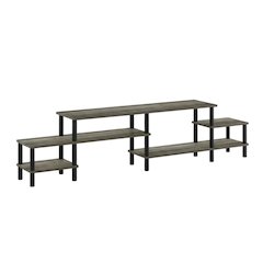 Wooden TV stand for 80 inch TVs with modern design and sturdy build