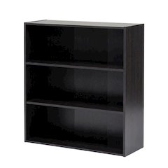 Espresso 3-Tier Open Shelf Bookcase with Modern Design and Sturdy Construction