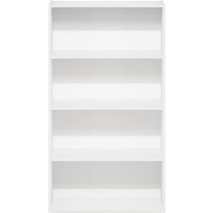 White Wooden Book Shelf with Four Open Wooden Shelves for Modern Interiors