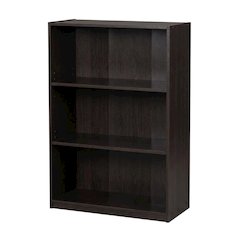 Espresso 3-Tier Bookcase with Adjustable Shelves for Organized Storage