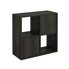 Wooden bookcase in brown with spacious shelving for home organization