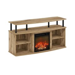 Black shelving entertainment center, TV storage, screens up to 55 inches