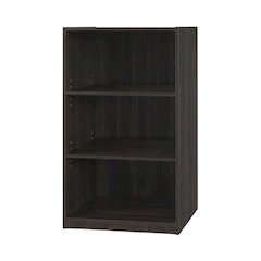 Espresso 3-Shelf Bookcase with Sturdy Wood Frame for Living Room Storage