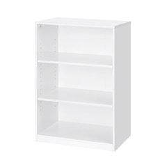 White 3-Shelf Bookcase with Sturdy Construction and Modern Design