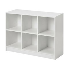 Wooden bookcase with open shelving for living room or office space