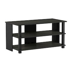 Wooden 3-Tier TV Stand in Espresso, Black, TVs up to 40 inches, ample storage