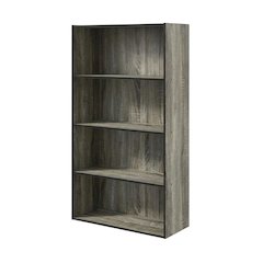 Wooden Bookcase with Adjustable Shelves for Home Office Storage