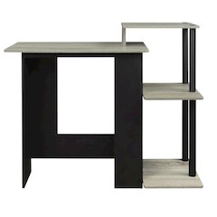 Oak Grey, Black Laptop Desk with Spacious Work Surface, Sturdy Construction