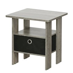 Wooden End Table Night Stand, Set of Two with Modern Design