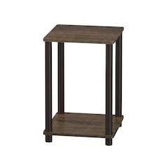 Walnut and Brown Wooden End Table with Sleek Design