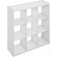 White Engineered Wood 9 Cube Storage Organizer with Open Back Modern Design