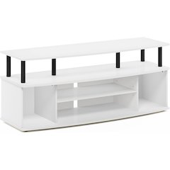 White 55 Inch TV Stand with 3 Shelves and 2 Cabinets Modern TV Console