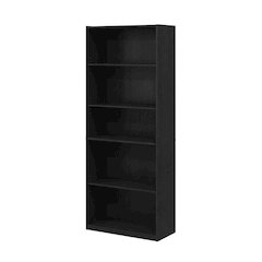 Wooden Bookcase in Finish with Adjustable Shelves for Home Office