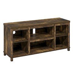 Wooden 3-Tier Entertainment Center for TV up to 55 Inch, USB Ports, Power Outlet