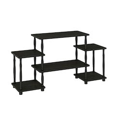 Espresso and Black Entertainment Center with Bamboo Tubes, Modern Design