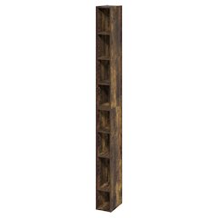 Amber Pine 8-Tier Bookcase with Space Saving Storage Shelf