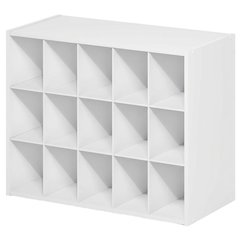 Black 15-Cube Stackable Shoe Organizer, Engineered Wood, Modular Expandable