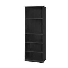 Black 5-Shelf Bookcase with Sturdy Storage and Open Shelving Design