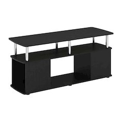 Dark Americano Coffee Table with Storage Shelf and Bottom Compartment