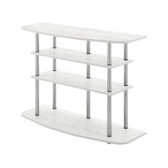 White Oak 4-Tier TV Stand with Wood Store Display for up to 46-inch Screens