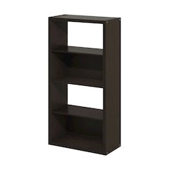 Wood bookcase with sturdy construction and classic design for home storage