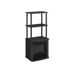 Black, Display Side Table, Open Shelf, Fireplace Ready