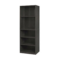 Espresso 5-Shelf Bookcase with Spacious Storage and Modern Design
