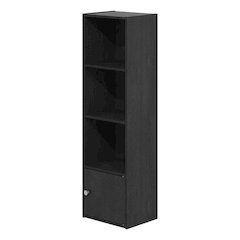 Blackwood 4-Tier Bookcase with Door Storage for Home Use